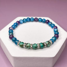 Load image into Gallery viewer, Sagittarius Zodiac 6mm Bead Bracelet -  African Turquoise, Apatite &amp; Amethyst
