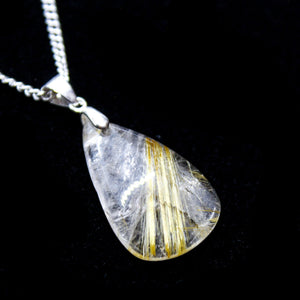 Natural 16 Ct. Golden Rutile Quartz Pendant Necklace