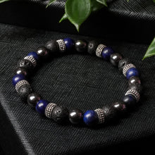 Load image into Gallery viewer, Focused Harmony - Lapis Lazuli, Hematite, Lava Stone 8mm Bead Bracelet
