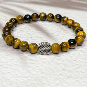 Tiger Eye Stone 8mm Bead Bracelet