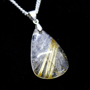 Natural 16 Ct. Golden Rutile Quartz Pendant Necklace