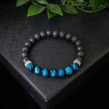 Load image into Gallery viewer, Healing Renewal - Blue Tiger Eye &amp; Lava Stone 8mm Bead Bracelet
