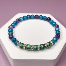 Load image into Gallery viewer, Sagittarius Zodiac 6mm Bead Bracelet -  African Turquoise, Apatite &amp; Amethyst
