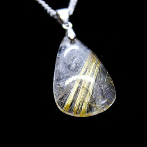 Natural 16 Ct. Golden Rutile Quartz Pendant Necklace