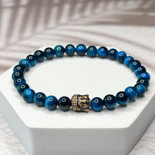 Load image into Gallery viewer, Blue Buddha- Blue Tiger Eye 6mm Bead Bracelet
