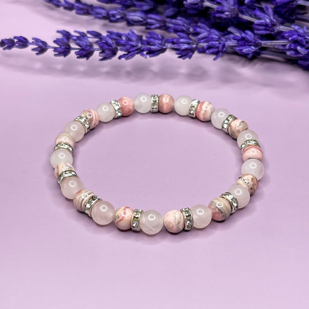 Self Love - Rose Quartz & Rhodochrosite 6mm Bead Bracelet