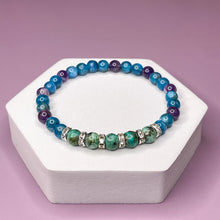 Load image into Gallery viewer, Sagittarius Zodiac 6mm Bead Bracelet -  African Turquoise, Apatite &amp; Amethyst
