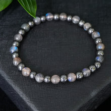 Load image into Gallery viewer, Grounding Luck - Labradorite &amp; Hematite 6mm Bead Bracelet
