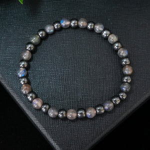 Grounding Luck - Labradorite & Hematite 6mm Bead Bracelet