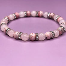 Load image into Gallery viewer, Self Love - Rose Quartz &amp; Rhodochrosite 6mm Bead Bracelet
