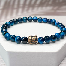 Load image into Gallery viewer, Blue Buddha- Blue Tiger Eye 6mm Bead Bracelet
