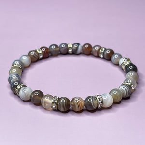 Harmony & Balance - Botswana Agate 6mm Bead Bracelet