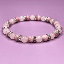 Load image into Gallery viewer, Self Love - Rose Quartz &amp; Rhodochrosite 6mm Bead Bracelet
