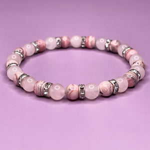 Self Love - Rose Quartz & Rhodochrosite 6mm Bead Bracelet