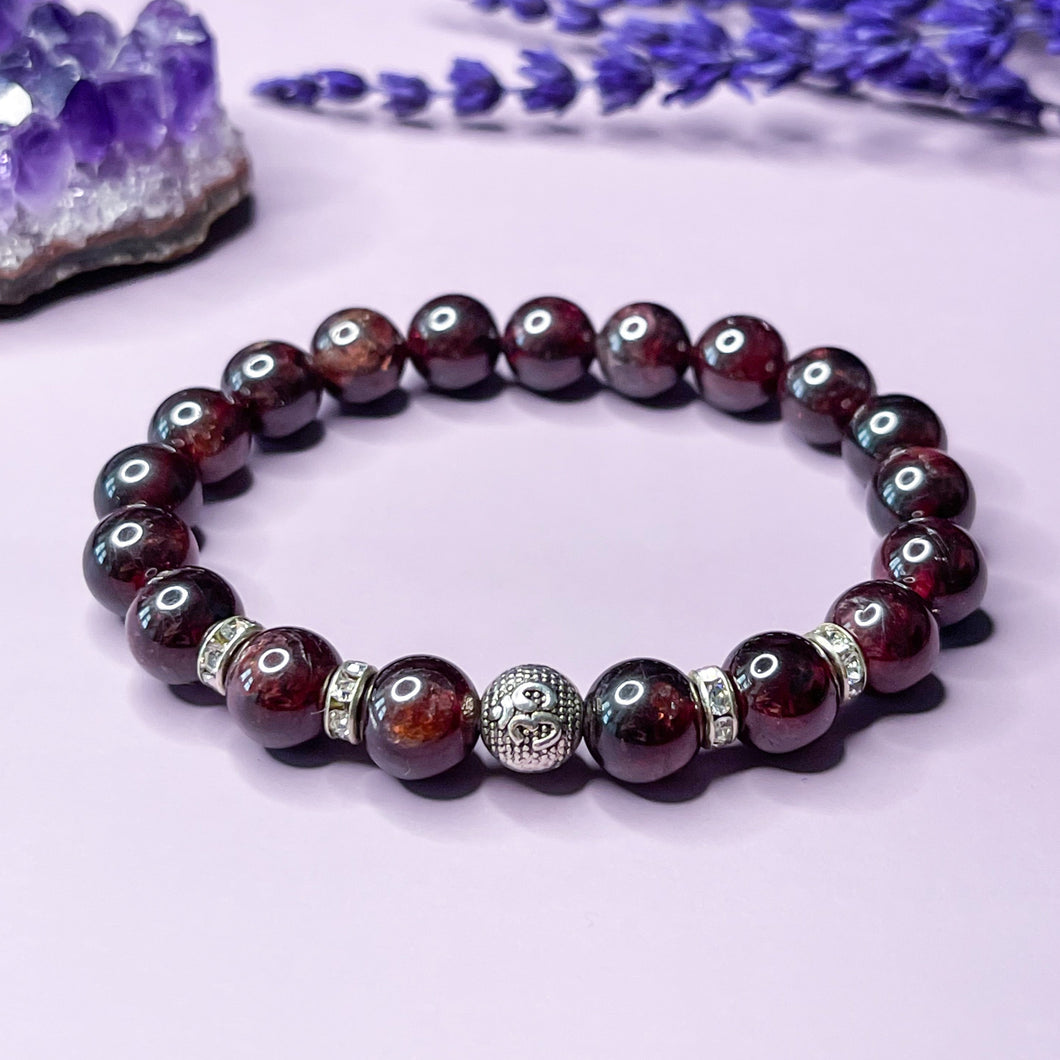 Passionate Energy - Garnet 8mm Bead Bracelet