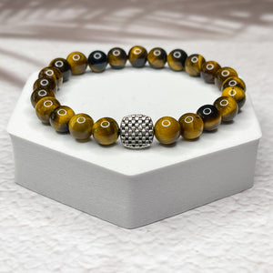 Tiger Eye Stone 8mm Bead Bracelet