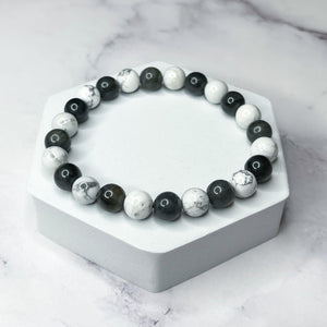 Positive Transformation - Labradorite & Howlite 8mm Bead Bracelet