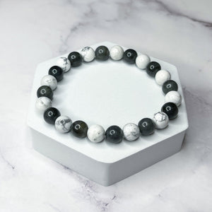 Positive Transformation - Labradorite & Howlite 8mm Bead Bracelet