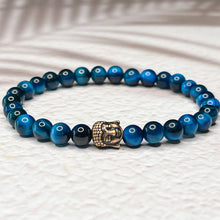 Load image into Gallery viewer, Blue Buddha- Blue Tiger Eye 6mm Bead Bracelet
