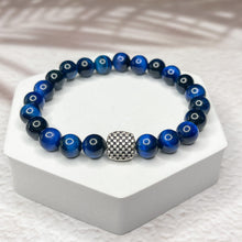 Load image into Gallery viewer, Blue Tiger&#39;s Eye 8mm Bead Bracelet
