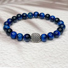 Load image into Gallery viewer, Blue Tiger&#39;s Eye 8mm Bead Bracelet
