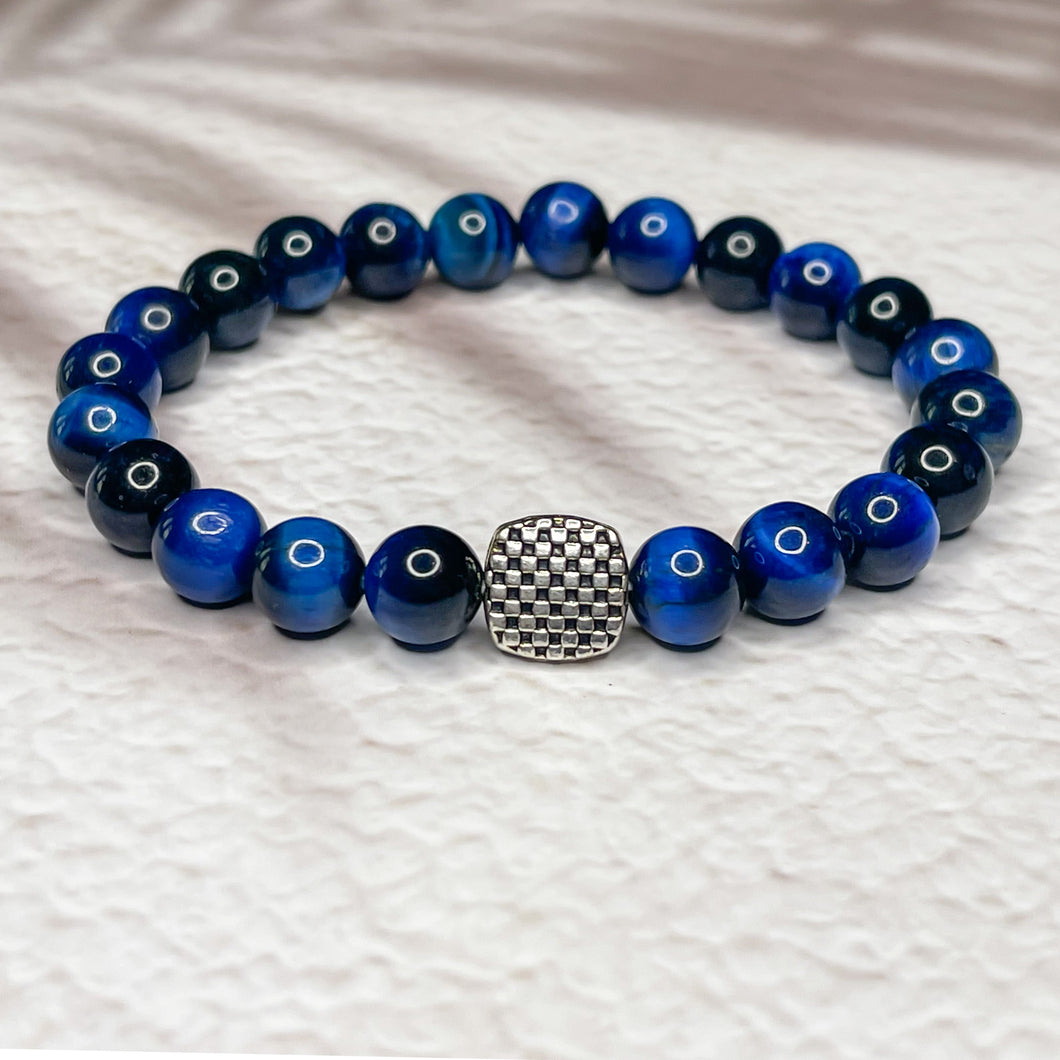 Blue Tiger's Eye 8mm Bead Bracelet