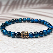 Load image into Gallery viewer, Blue Buddha- Blue Tiger Eye 6mm Bead Bracelet
