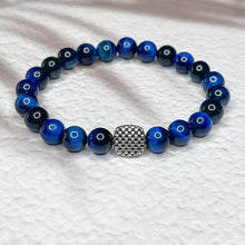 Load image into Gallery viewer, Blue Tiger&#39;s Eye 8mm Bead Bracelet
