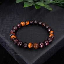 Load image into Gallery viewer, Inspiring Willpower - Garnet &amp; Tiger Eye 8 mm
