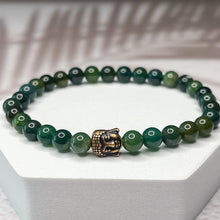 Load image into Gallery viewer, Wealthy Buddha - Moss Agate 6mm Bead Bracelet
