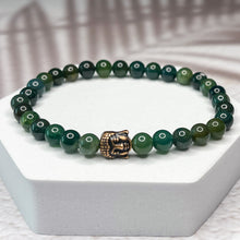 Load image into Gallery viewer, Wealthy Buddha - Moss Agate 6mm Bead Bracelet
