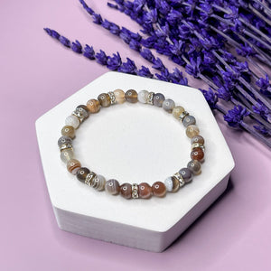 Harmony & Balance - Botswana Agate 6mm Bead Bracelet