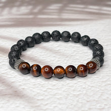 Load image into Gallery viewer, Creative Force - Red Tiger Eye &amp; Lava Stone 8mm Bead Bracelet
