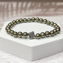 Load image into Gallery viewer, Luck &amp; Wealth - Iron Pyrite 6mm Bead Bracelet
