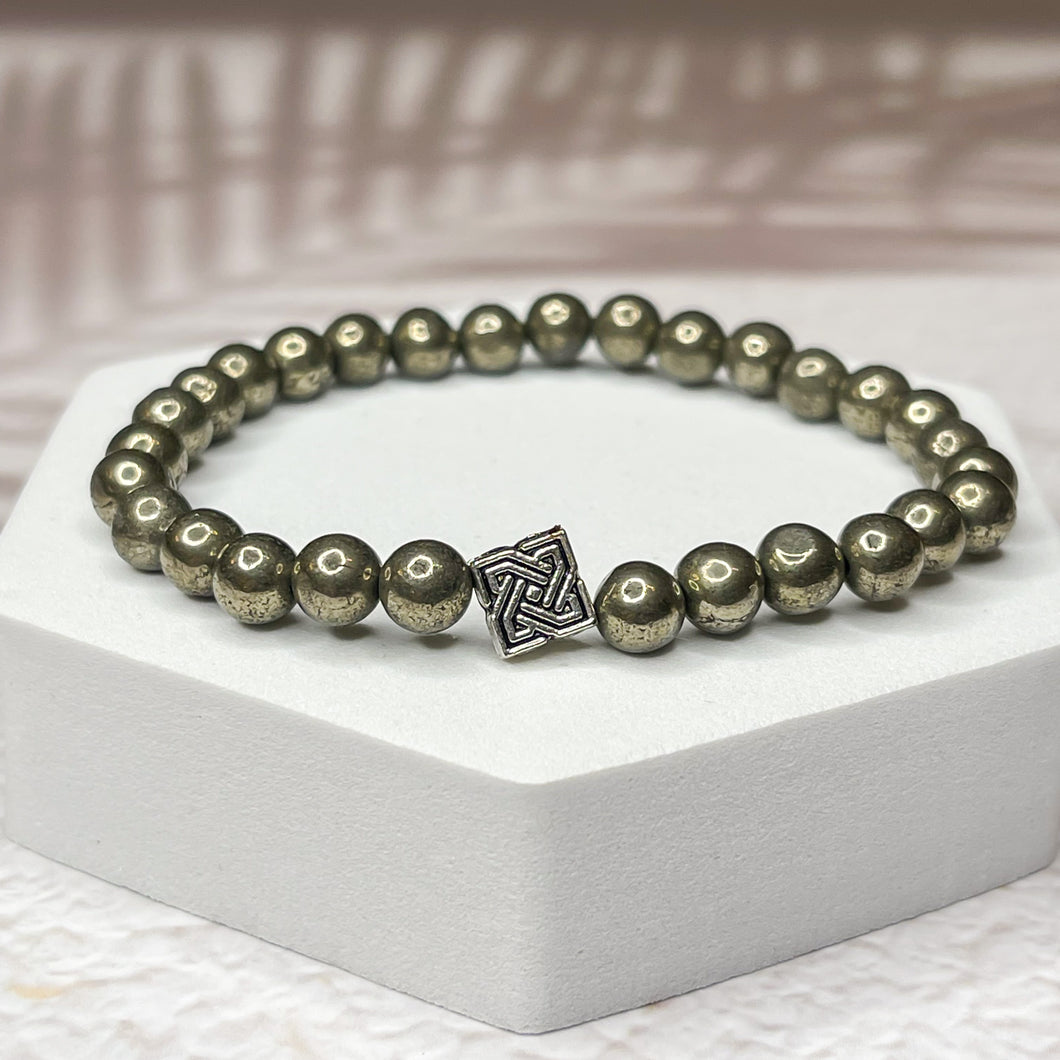 Luck & Wealth - Iron Pyrite 6mm Bead Bracelet