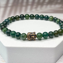 Load image into Gallery viewer, Wealthy Buddha - Moss Agate 6mm Bead Bracelet
