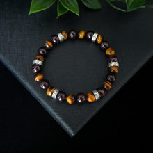 Load image into Gallery viewer, Passionate Energy - Garnet &amp; Tiger Eye 8mm Bead Bracelet
