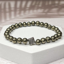 Load image into Gallery viewer, Luck &amp; Wealth - Iron Pyrite 6mm Bead Bracelet
