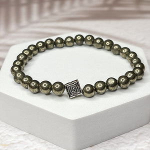 Luck & Wealth - Iron Pyrite 6mm Bead Bracelet