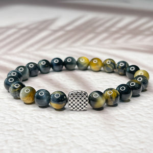 Golden Strength - Golden Blue Tiger Eye 8mm Bead Bracelet