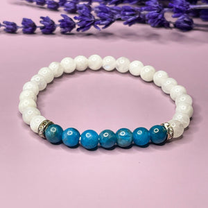 Inspiration & Intuition - Apatite & Moonstone 6mm Bead Bracelet