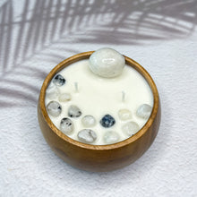 Load image into Gallery viewer, Moon Magic - Moonstone Infused Wood Soy Candle
