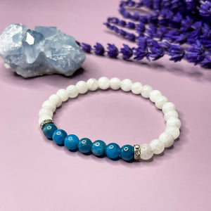 Inspiration & Intuition - Apatite & Moonstone 6mm Bead Bracelet