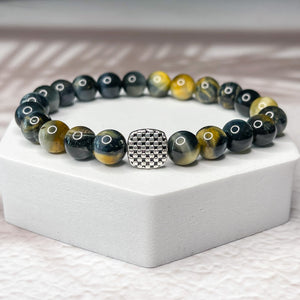 Golden Strength - Golden Blue Tiger Eye 8mm Bead Bracelet