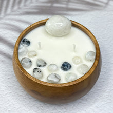 Load image into Gallery viewer, Moon Magic - Moonstone Infused Wood Soy Candle
