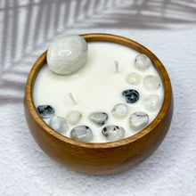 Load image into Gallery viewer, Moon Magic - Moonstone Infused Wood Soy Candle
