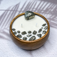 Load image into Gallery viewer, Wealth &amp; Success - Iron Pyrite Infused Wood Soy Candle
