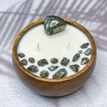 Load image into Gallery viewer, Wealth &amp; Success - Iron Pyrite Infused Wood Soy Candle
