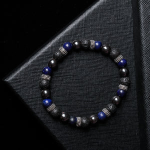 Focused Harmony - Lapis Lazuli, Hematite, Lava Stone 8mm Bead Bracelet