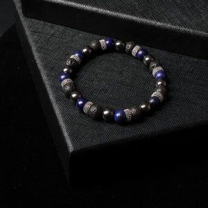 Focused Harmony - Lapis Lazuli, Hematite, Lava Stone 8mm Bead Bracelet